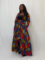 AFRICAN PRINT FLARED KIMONO DRESS | TUTU KIMONO DRESS - Mofe African Fashion