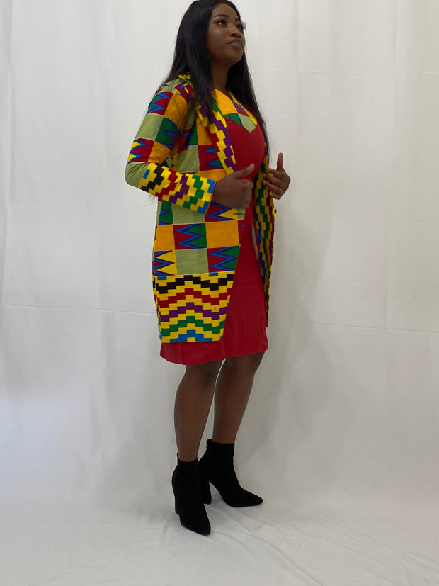 AFRCAN PRINTS 2 IN1 SHORT DRESS WITH BLAZE| BOLA BLAZER SET - Mofe African Fashion