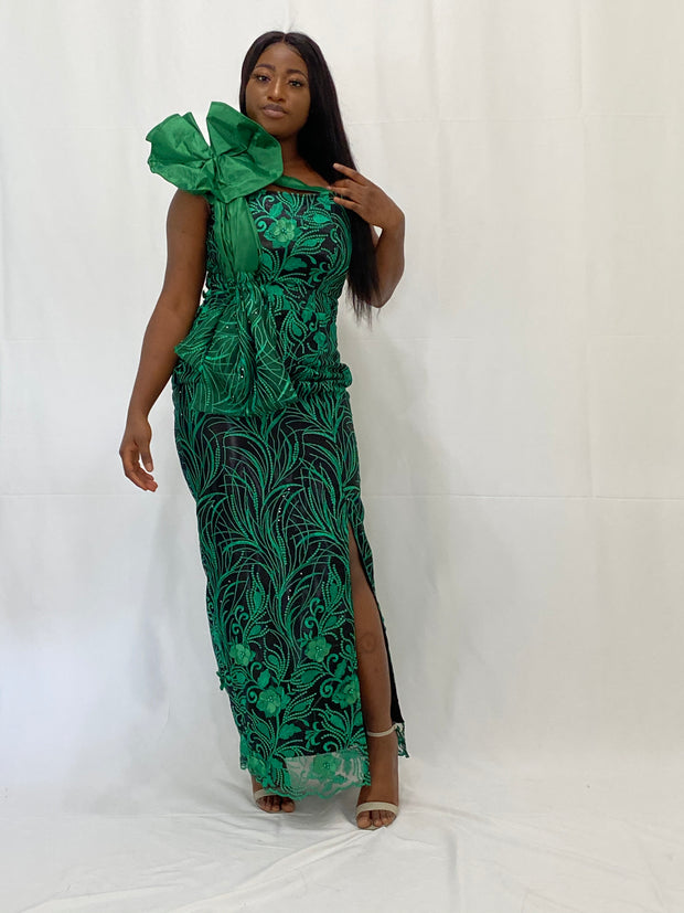 AFRICAN NET LACE FISH SHAPE GOWN| FIYIN DRESS - Mofe African Fashion