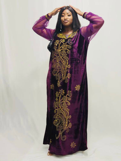 FOLA VELVET DRESS|AFRICAN MAXI DRESS PARTY DRESS