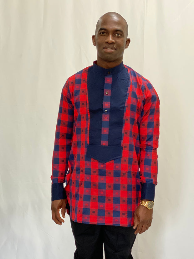 African Prints cotton Niger Delta  Male Top - Mofe African Fashion