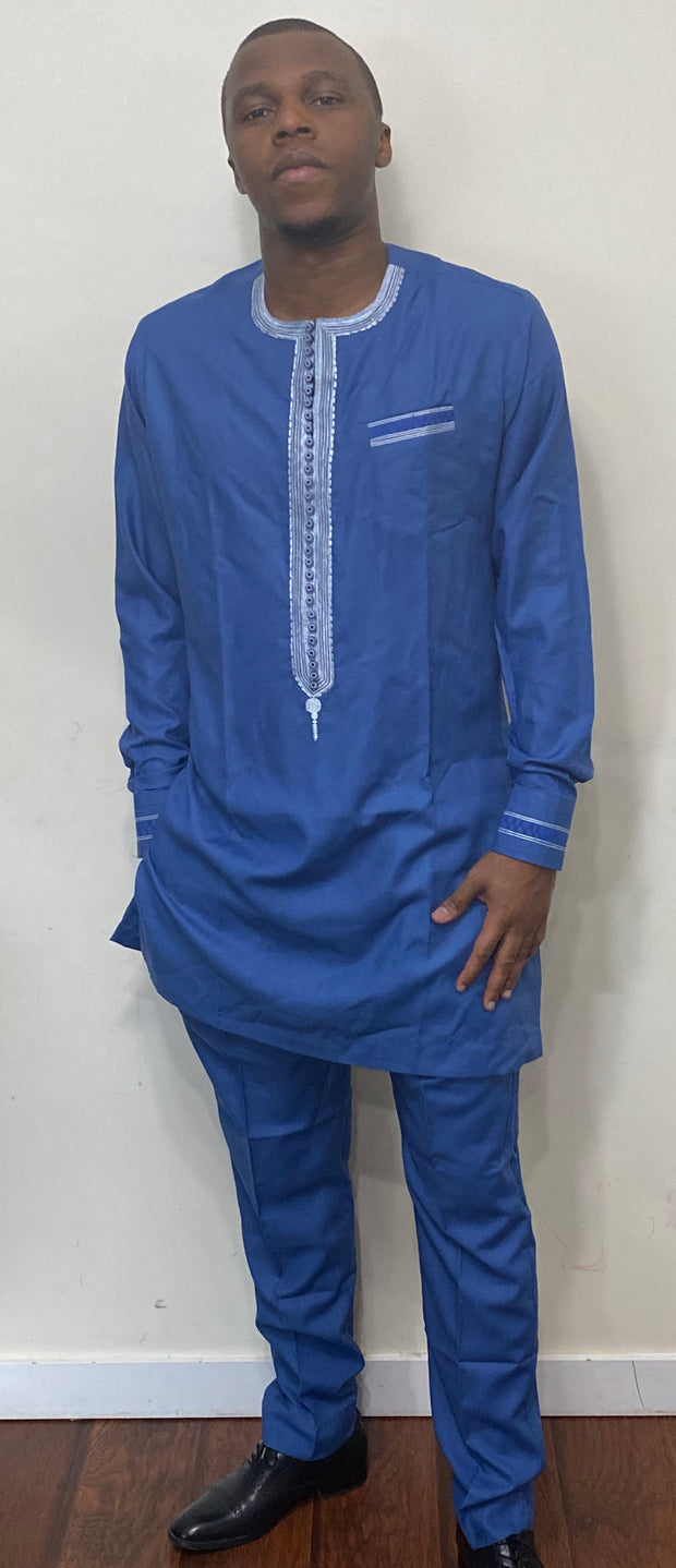 AFRICAN PRINT COTTON 2PIECES  FOR MEN| AGBAJETOP AND PANT SET - Mofe African Fashion