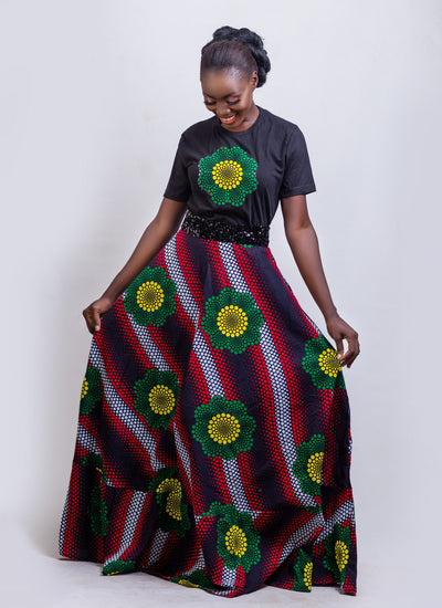 African print 2 pieces ladies outfit