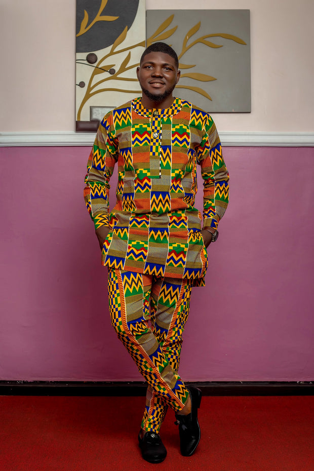 AFRICAN TRADITIONAL WEDDING OUTFIT| KOFI GROOM 2 PIECES - Mofe African Fashion