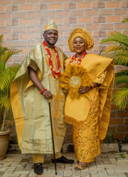 AFRICAN  TRADITIONAL WEDDING ASO OKE| OBA GROOM ASO OKE - Mofe African Fashion