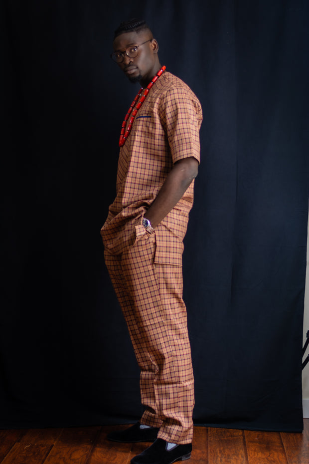 AFRICAN PRINTS COTTON MEN 2 PIECES | MIKE 2 PIECES SET SET - Mofe African Fashion
