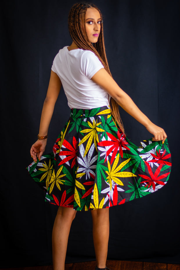 African Prints Ankara Flared Midi Skirt - Mofe African Fashion