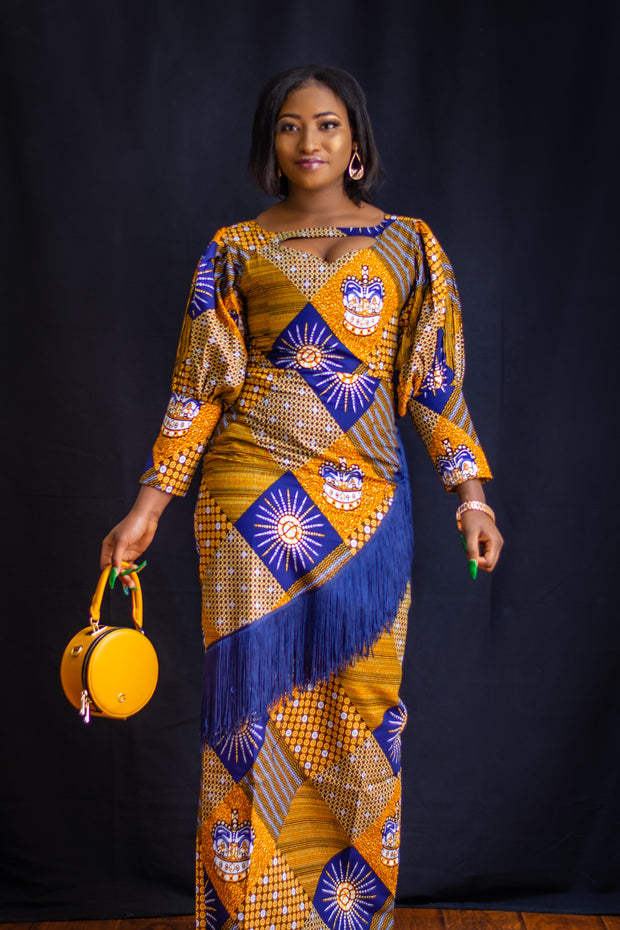 AFRICAN PRINTS ANKARA  LONG  DRESS | TOMI DRESS - Mofe African Fashion