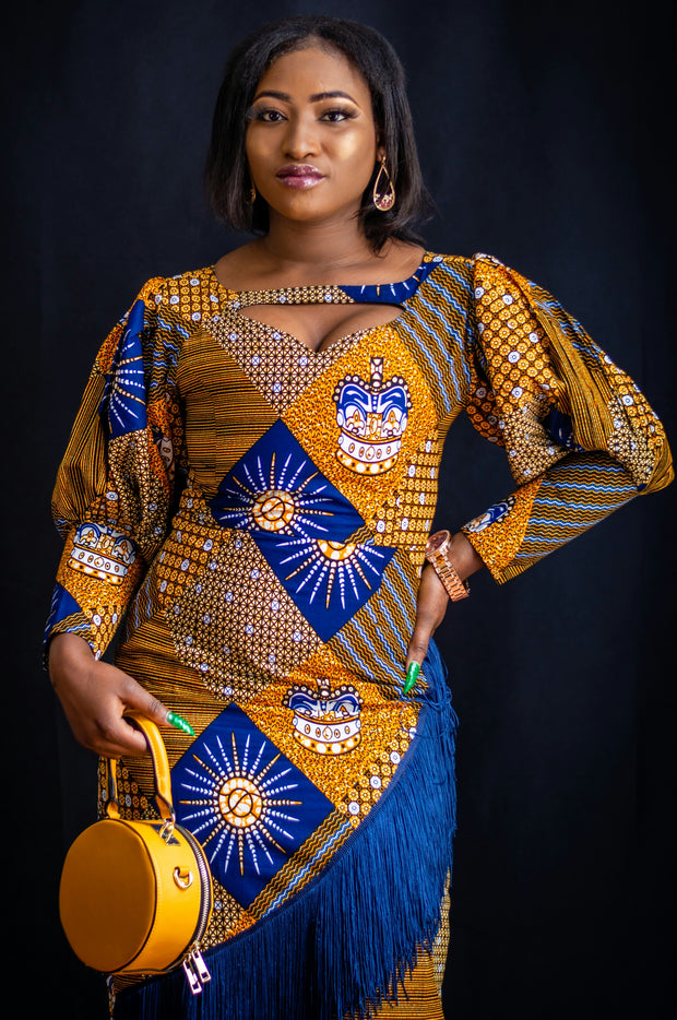 AFRICAN PRINTS ANKARA  LONG  DRESS | TOMI DRESS - Mofe African Fashion