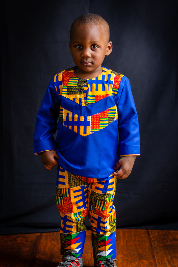 African Prints Kente 2 Pieces for Children|Dayo Pieces Set - Mofe African Fashion