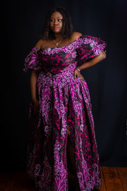 AFRICAN PRINTS ANKARA OFF SHOULDER  DRESS | ANITA DRESS - Mofe African Fashion