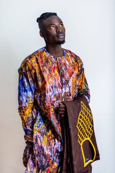 AFRICAN ADIRE 2 PIECES TOP AND PANT| GBADA TOP AND PANT SET - Mofe African Fashion