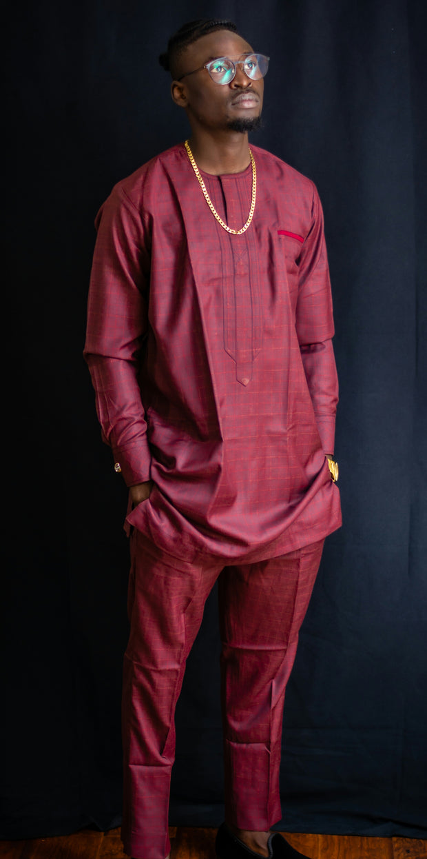 AFRICAN PRINT COTTON 3PIECES AGBADA FOR MEN| ALADE AGBADA SET - Mofe African Fashion