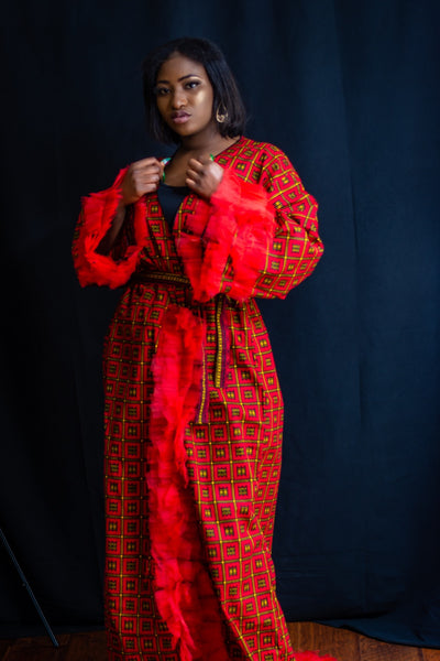 African Prints Ankara Long Maxi Robe - Mofe African Fashion