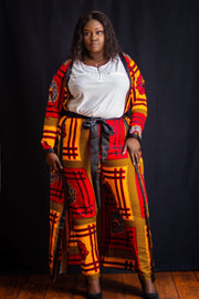 African Prints Ankara Pants & Kimono Set - Mofe African Fashion