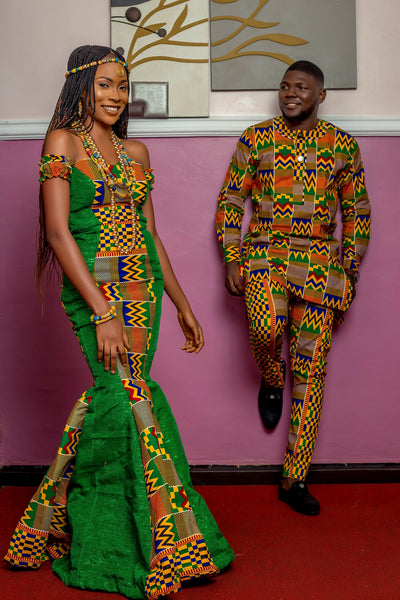 African Traditional Wedding Outfit (Couple) - Mofe African Fashion